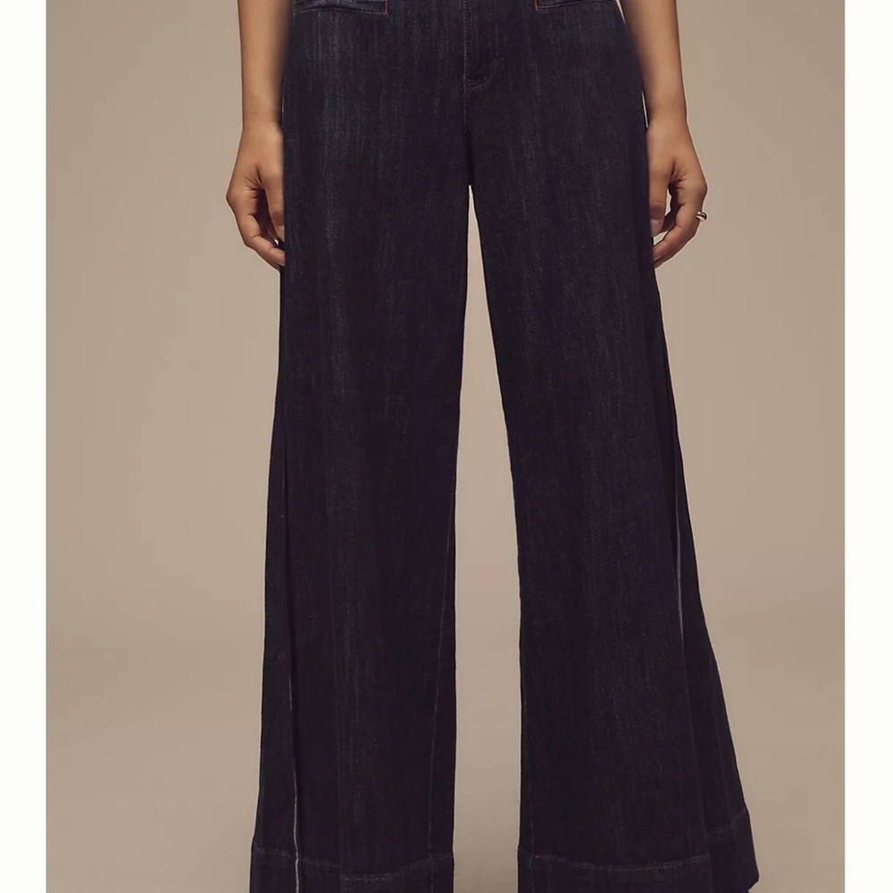 Anthropologie Pilcro Wide-Leg Dark Blue Jeans - Picture 4 of 7